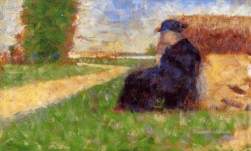 ジョルジュ・スーラ Painting - 風景の中の大きな人物 1883